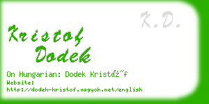kristof dodek business card